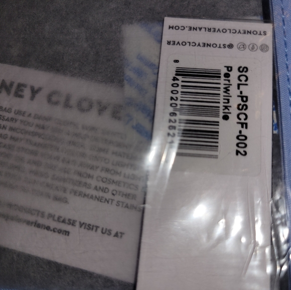 Stoney Clover Lane flat pouch Clear NWT periwinkle "plane" - Picture 4 of 7